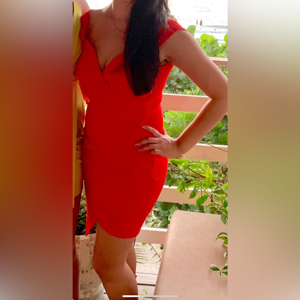 Red Off-Shoulder Dress
